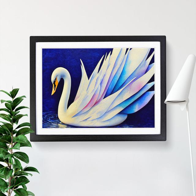 Magical Swan Vol.1 - Picture Frame Painting Rosdorf Park Size: 46cm H x 64cm W x 2cm D, Frame Colour: Black on Productcaster.