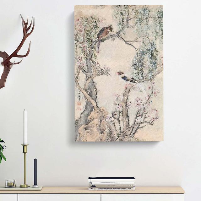 Birds in Willow Trees by Yosa Buson - Wrapped Canvas Painting Print East Urban Home Size: 76cm H x 50cm W x 3cm D on Productcaster.