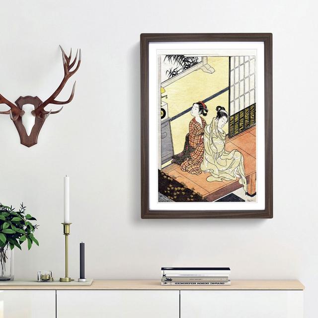 Chime of the Clock by Harunobu Suzuki - Picture Frame Painting Print East Urban Home Frame Option: Walnut Framed, Size: 48cm H x 36cm W x 2cm D on Productcaster.