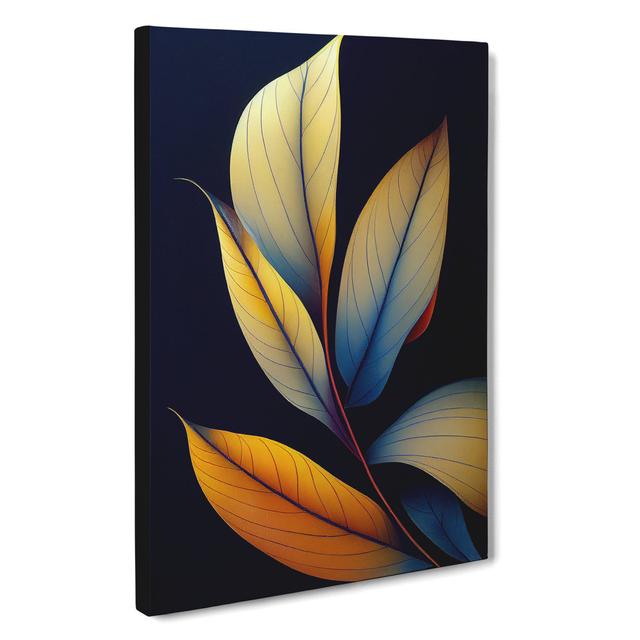 Glowing Leaves - Wrapped Canvas Graphic Art Marlow Home Co. Size: 60cm H x 40cm W on Productcaster.