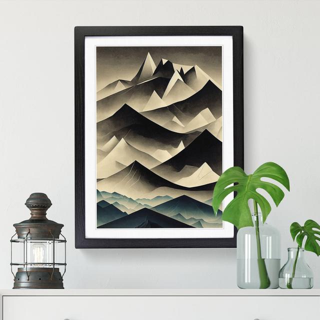 Mountain Abstract Design - Picture Frame Print Big Box Art Format: Oak, Size: 46cm H x 34cm W x 2cm D on Productcaster.