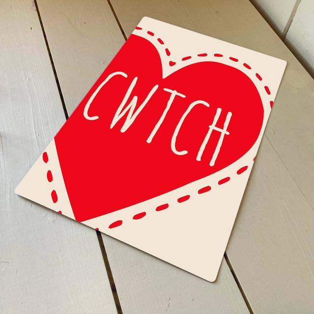 Cwtch Welsh Cuddle - Metal Advertising Wall Sign The Seasonal Aisle Size: 25cm H x 20cm W on Productcaster.