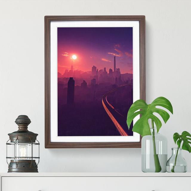 City Skyline at Dusk - Picture Frame Photograph 17 Stories Frame Colour: Walnut, Size: 64cm H x 46cm W x 2cm D on Productcaster.