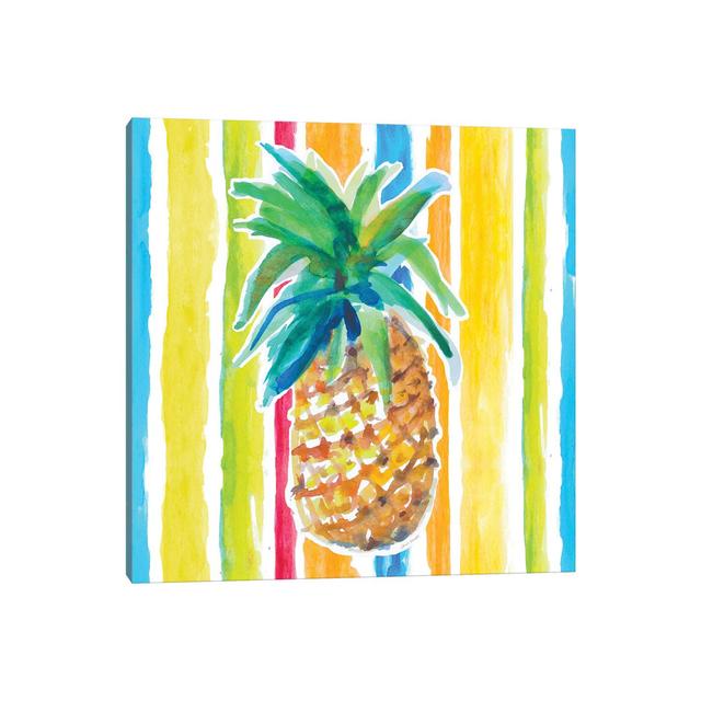 Vibrant Pineapple I by Lanie Loreth - Wrapped Canvas Painting Bay Isle Home Size: 93.98cm H x 93.98cm W x 1.905cm D on Productcaster.