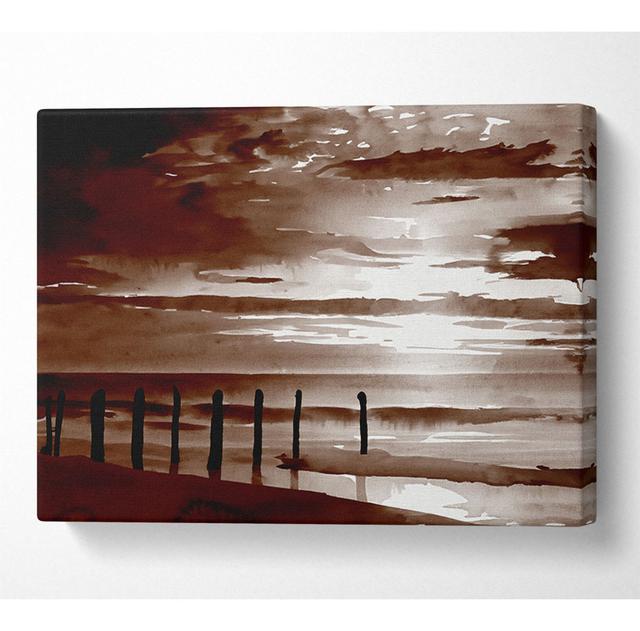 Chocolate Ocean Walk - Wrapped Canvas Art Prints House of Hampton Size: 66cm H x 106.6cm W x 10cm D on Productcaster.