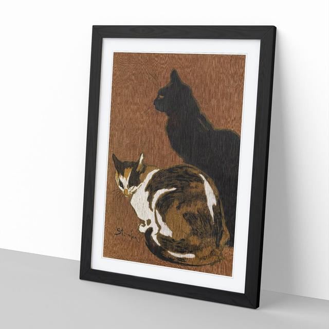 Two Cats by Theophile Steinlen - Picture Frame Painting East Urban Home Frame Option: Black Framed, Size: 65cm H x 48cm W x 2cm D on Productcaster.