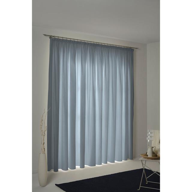 Uni Collection Light 100% Cotton Room Darkening Pinch Pleat Single Curtain Panel Adam Panel Size: 142cm wide x 355cm high, Curtain Colour: Royal blue on Productcaster.