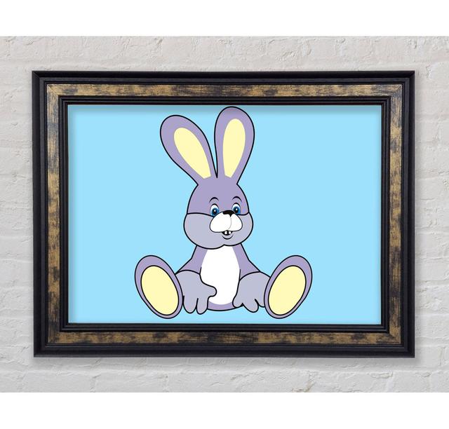 Rabbit Sitting Down Baby Blue - Single Picture Frame Art Prints Harriet Bee Size: 42cm H x 59.7cm W x 8cm D on Productcaster.