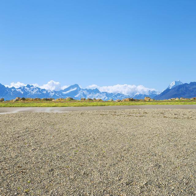 Empty Rural Road Near Snow Mountains in New Zealand by Zhudifeng - Wrapped Canvas Photograph Union Rustic Size: 91cm H x 91cm W x 3.8cm D on Productcaster.