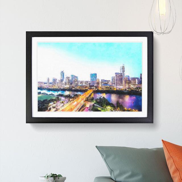 Austin Texas Skyline - Single Picture Frame Painting on MDF East Urban Home Size: 33cm H x 45cm W x 2cm D, Format: Black on Productcaster.