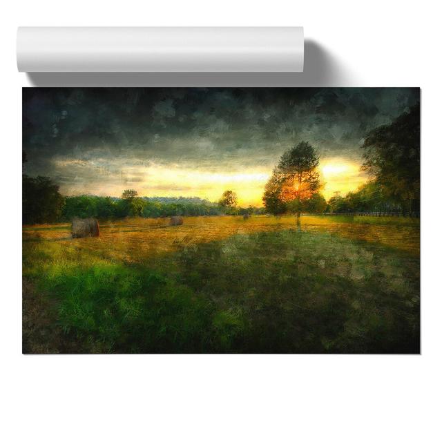 Countryside View - Unframed Painting East Urban Home Size: 21cm H x 30cm W x 0.1cm D on Productcaster.