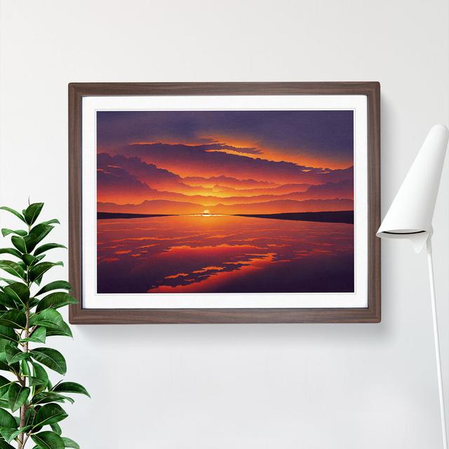 Precious Sunset Seascape - Picture Frame Graphic Art 17 Stories Size: 46cm H x 64cm W x 2cm D, Frame Colour: Walnut Framed on Productcaster.