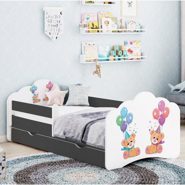 Sadowa Cot Bed / Toddler (70 x 140cm) Bed Frame with Drawers Harriet Bee Colour (Bed Frame): Graphite on Productcaster.