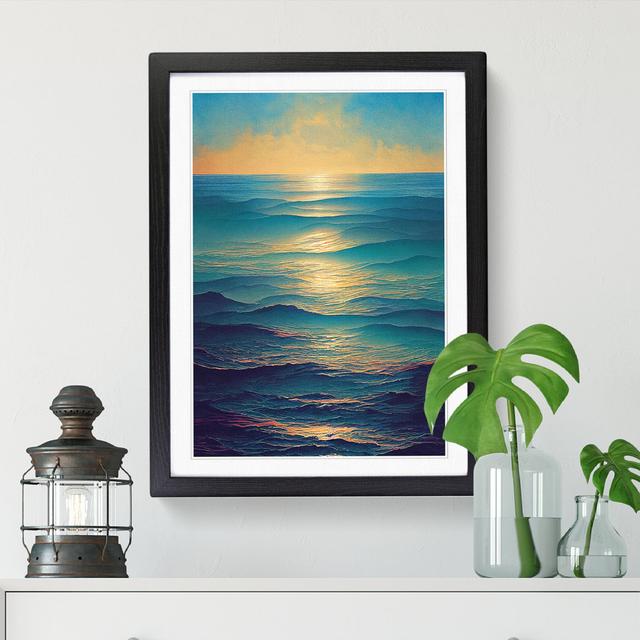 Watercolour Seascape Vol.5 - Single Picture Frame Art Prints House of Hampton Size: 46cm H x 34cm W x 2cm D, Frame Option: Oak on Productcaster.