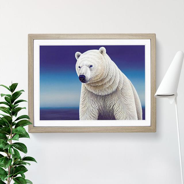 Terrific Polar Bear - Picture Frame Graphic Art World Menagerie Size: 25cm H x 34cm W x 2cm D, Format: Oak Framed on Productcaster.