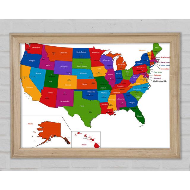 States Of America 4 Framed Print Happy Larry Size: 84.1cm H x 118.9cm W x 1.5cm D on Productcaster.