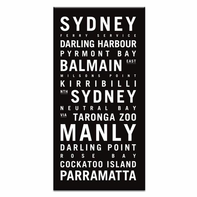 'Sydney 2' by Tram Scrolls Typography on Wrapped Canvas East Urban Home Size: 152cm H x 76cm W x 3.8cm D on Productcaster.