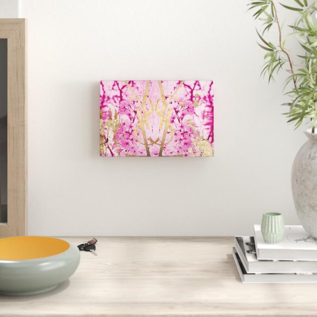 'Botanical Couture Pink' Graphic Art on Canvas East Urban Home Size: 25.4cm H x 38.1cm W on Productcaster.