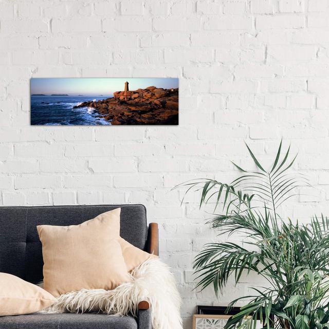 Ploumanac'h (mean Ruz) Lighthouse, Perros-Guirec, Cote De Granit Rose, Cotes-D'armor, Brittany, France - Wrapped Canvas Panoramic Print Brayden Studio on Productcaster.