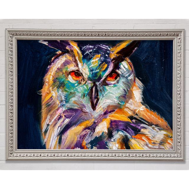 The Vivid Owl Stare - Single Picture Frame Art Prints Bright Star Size: 100cm H x 141.4cm W x 3cm D on Productcaster.