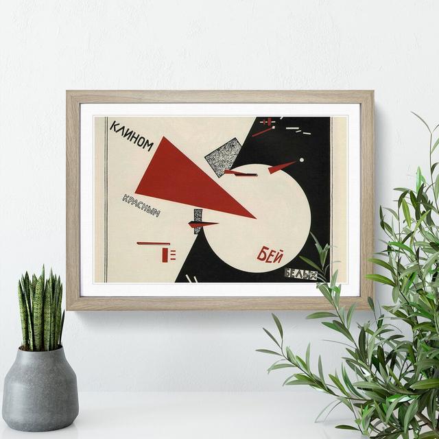 Beat the Whites with the Red by El Lissitzky - Picture Frame Graphic Art East Urban Home Size: 36cm H x 48cm W x 2cm D, Frame Option: Oak Framed on Productcaster.