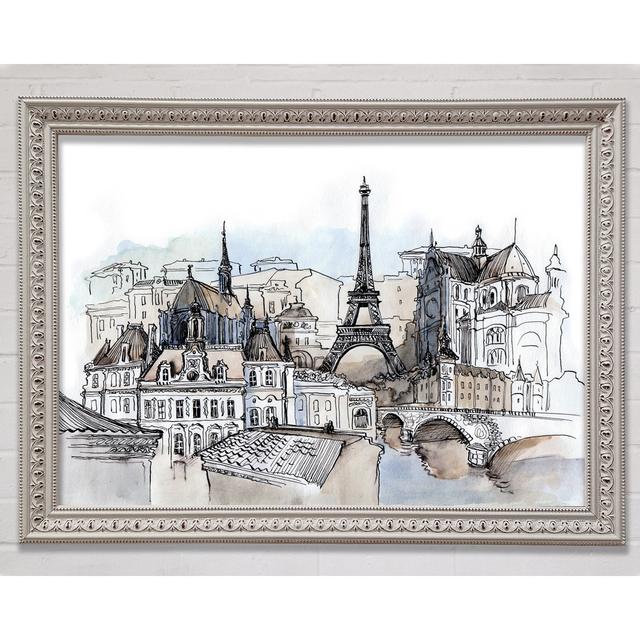 Eiffel Tower Over The Ciity 8 - Single Picture Frame Art Prints Bright Star Size: 21cm H x 29.7cm W x 3cm D on Productcaster.