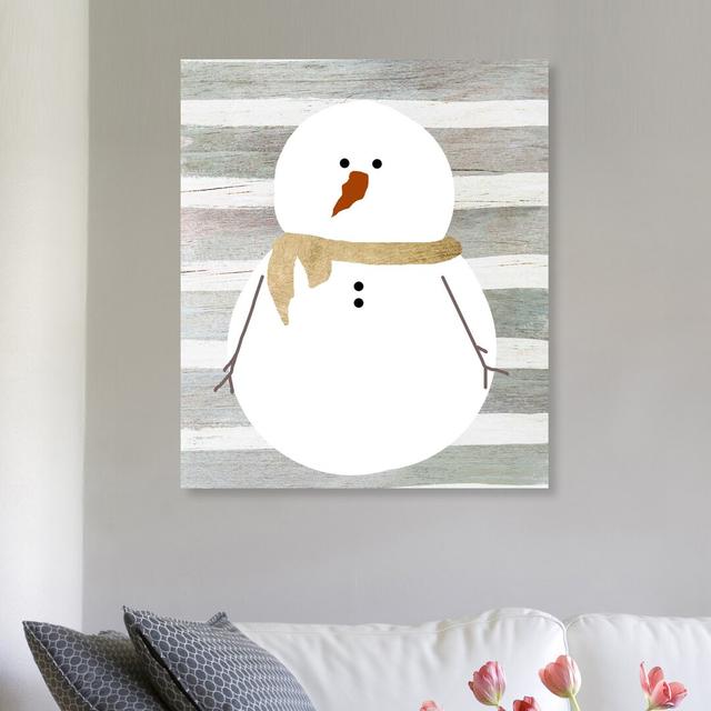 'Snowman' Graphic Art Print on Wrapped Canvas Oliver Gal Size: 91cm H x 76cm W on Productcaster.