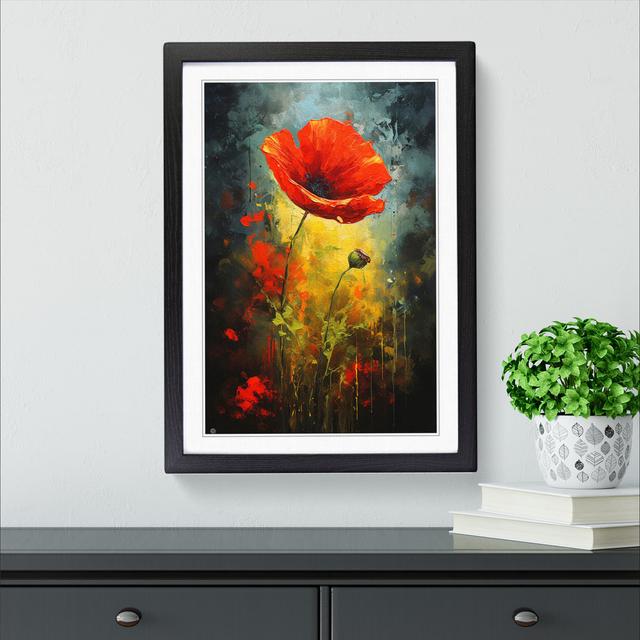 Poppy Flower Modern Big Box Art Frame Colour: Black, Size: 64cm H x 46cm W x 2cm D on Productcaster.