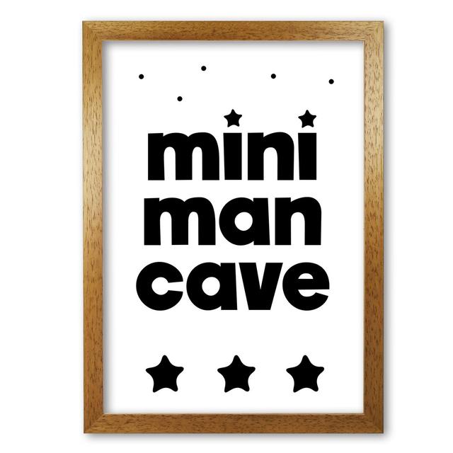 'Mini Man Cave' Textual Art in Black East Urban Home Format: Honey Oak Frame, Size: 42 cm H x 30 cm W x 5 cm D on Productcaster.