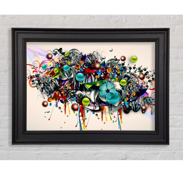 Flower Bubbles Framed Print Ivy Bronx Size: 84.1cm H x 142.2cm W on Productcaster.