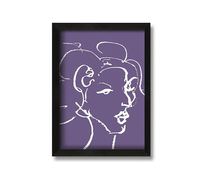 Pretty Lady Sketch - Picture Frame Graphic Art on Canvas Metro Lane Colour: Lilac, Size: 42cm H x 30cm W x 10cm D on Productcaster.