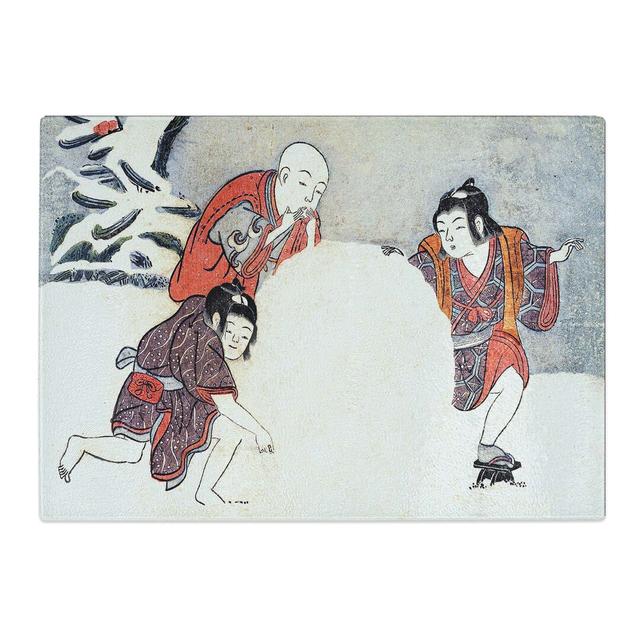 Tempered Glass the Snow Ball by Harunobu Suzuki Chopping Board East Urban Home Size: 28.5 cm x 20 cm on Productcaster.