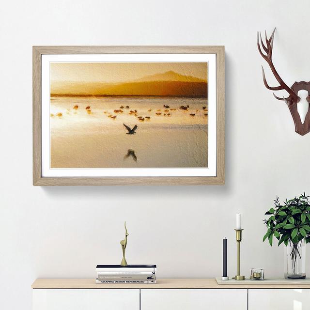 Birds on the Beach - Picture Frame Painting Print on MDF East Urban Home Frame Option: Oak Framed, Size: 48cm H x 65cm W x 2cm D on Productcaster.