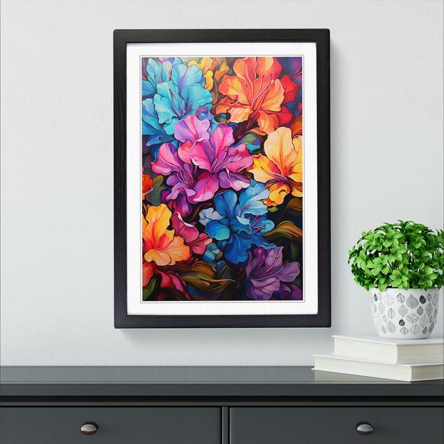 Rhododendron Abstract - Print Marlow Home Co. Format: Black Framed, Size: 34cm H x 25cm W x 2cm D on Productcaster.