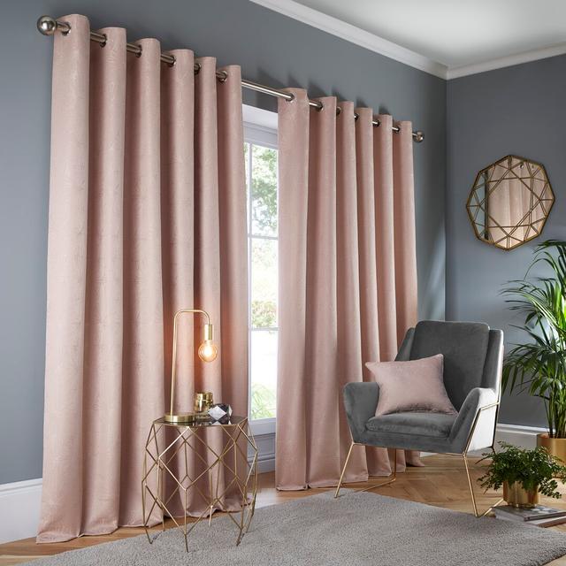 Ramas Polyester Room Darkening Grommet / Eyelet Curtain Pair Corrigan Studio Colour: Blush, Panel Size: 46" W x 54" L on Productcaster.