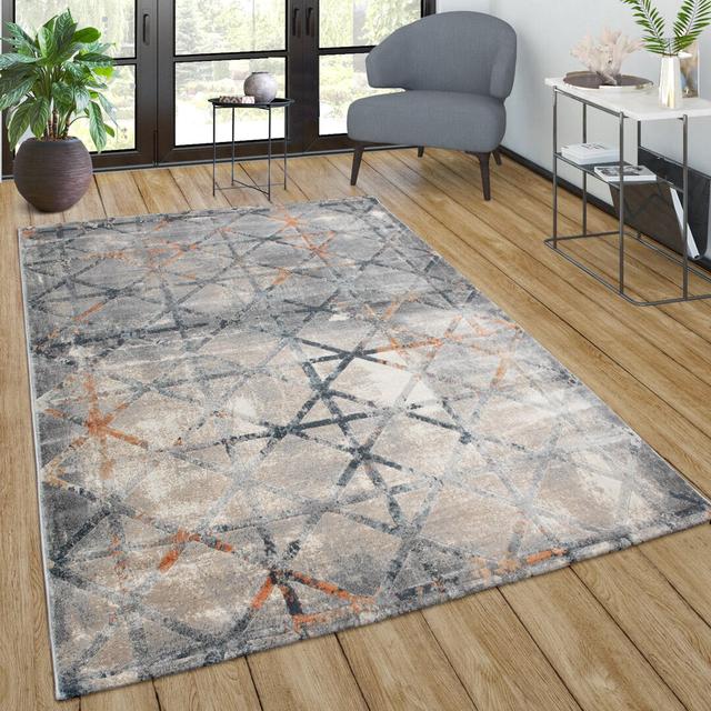 Stogner Vintage Diamond Modern Power Loom Grey/Beige Rug Williston Forge Rug Size: Rectangle 80cm x 150cm on Productcaster.