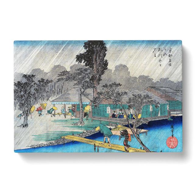 Teahouses On Tadasu River by Utagawa Hiroshige - Wrapped Canvas Print East Urban Home Size: 40cm H x 60cm W x 3cm D on Productcaster.