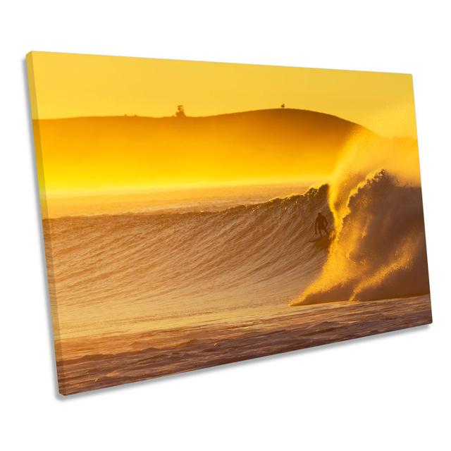 Surfer Sunset Beach Wave Surf CANVAS WALL ART Picture Print Highland Dunes Size: 50.8cm H x 76.2cm W on Productcaster.