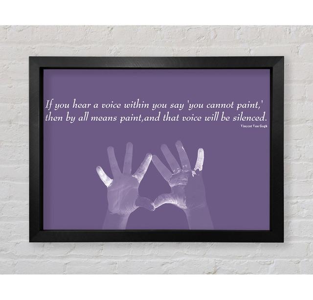 Vincent Van Gogh If You Hear A Voice Framed Print Happy Larry Format: Black Framed Paper, Size: 84.1cm H x 118.9cm W x 3.4cm D, Colour: Lilac on Productcaster.