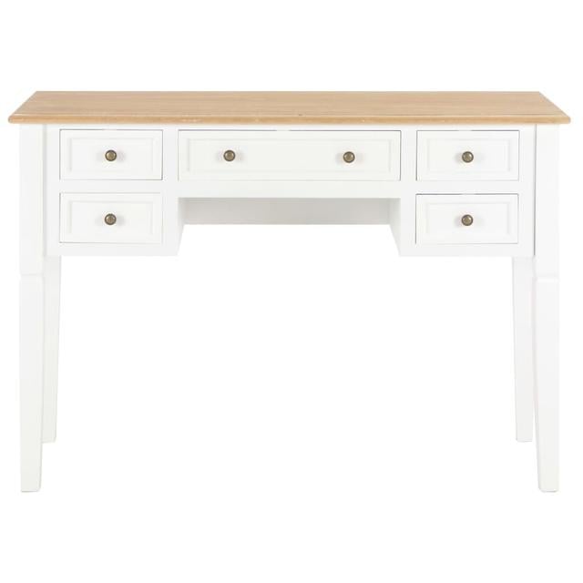 Shaun Desk Fernleaf Colour: White, Top Colour: Natural on Productcaster.