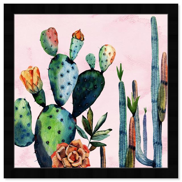 Floral and Botanical Watercolour Succulents by Oliver Gal - Graphic Art Oliver Gal Frame Colour: Black Framed, Size: 50.8cm H x 50.8cm W on Productcaster.