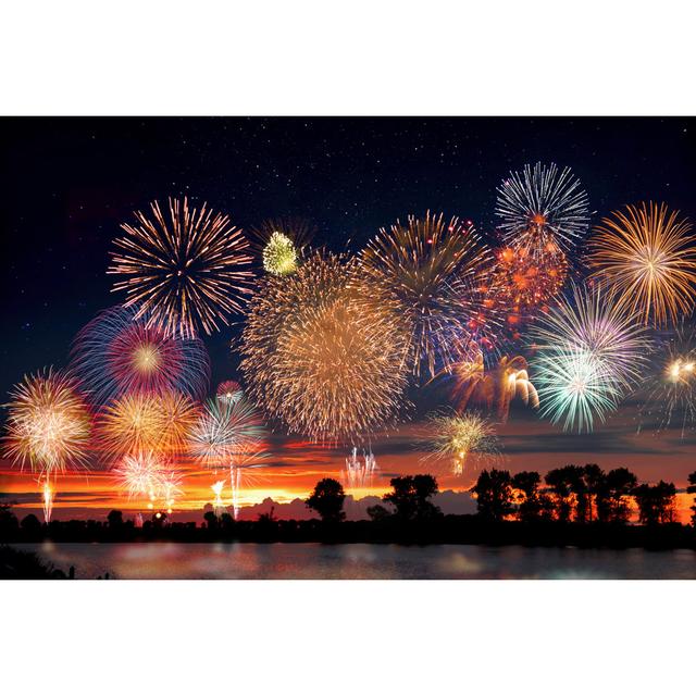 Fireworks Ebern Designs Size: 81cm H x 122cm W x 3.8cm D on Productcaster.