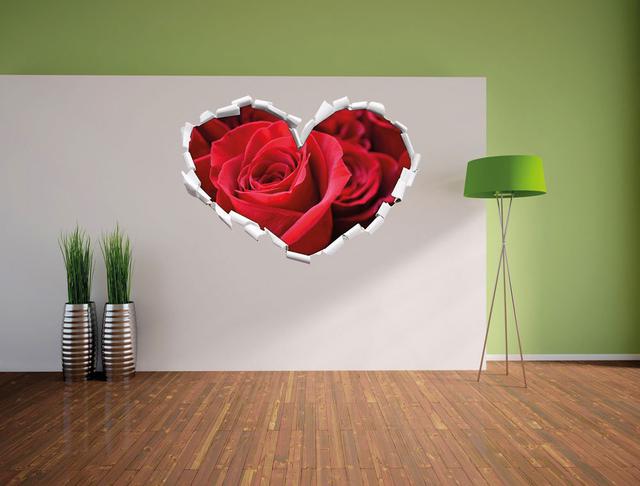 Wandtattoo Romantische Rosen East Urban Home Größe: 64,5 cm H x 92 cm B x 0,02 cm T on Productcaster.