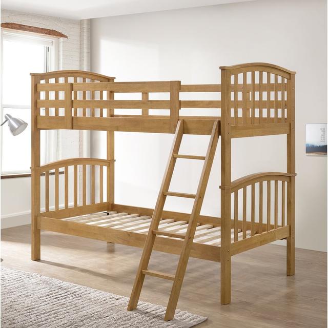 Single (3') Bunk Bed Standard Bunk Bed Just Kids Colour: Oak on Productcaster.