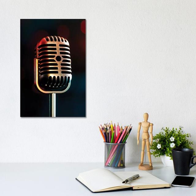 Retro Microphone III by Tom Quartermaine - Wrapped Canvas Graphic Art Wayfair Samples Size: 30.48cm H x 20.32cm W X 1.91cm D on Productcaster.