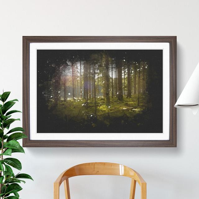 Sunlight Forest Vol.2 Paint Splash - Picture Frame Graphic Art East Urban Home Size: 65cm H x 90cm W x 2cm D, Frame Option: Walnut on Productcaster.