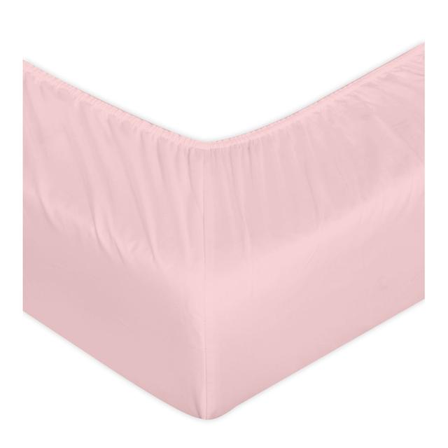 Pelletier 200 Thread Count Polyester Fitted Sheet Lark Manor Colour: Blush, Size: Super King (6') on Productcaster.