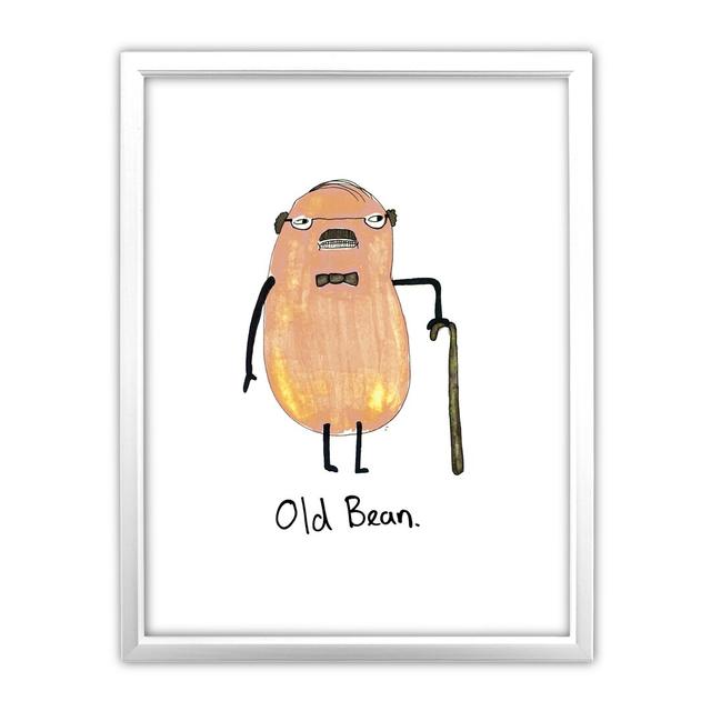 Bonner Old Bean Framed Graphic Art Happy Larry Frame Option: White Picture Frame Paper, Size: 36cm H x 28cm W x 3cm D on Productcaster.