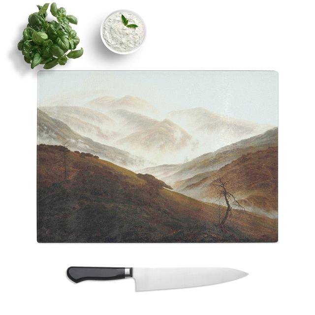 Mountain Landscape with Mist by Caspar David Friedrich Chopping Board East Urban Home Size: 0.4cm H x 20cm W x 28.5cm L on Productcaster.