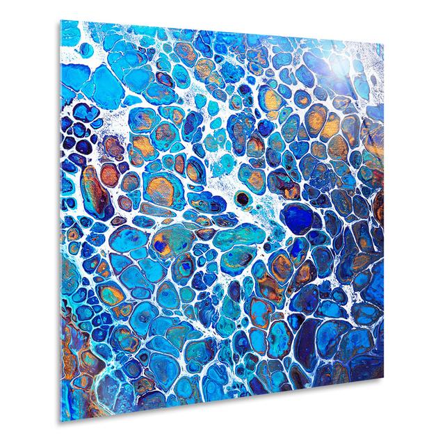 Ivy Bronx-Blue And White Bubbles-Horizontal Ivy Bronx Size: 100cm H x 100cm W on Productcaster.